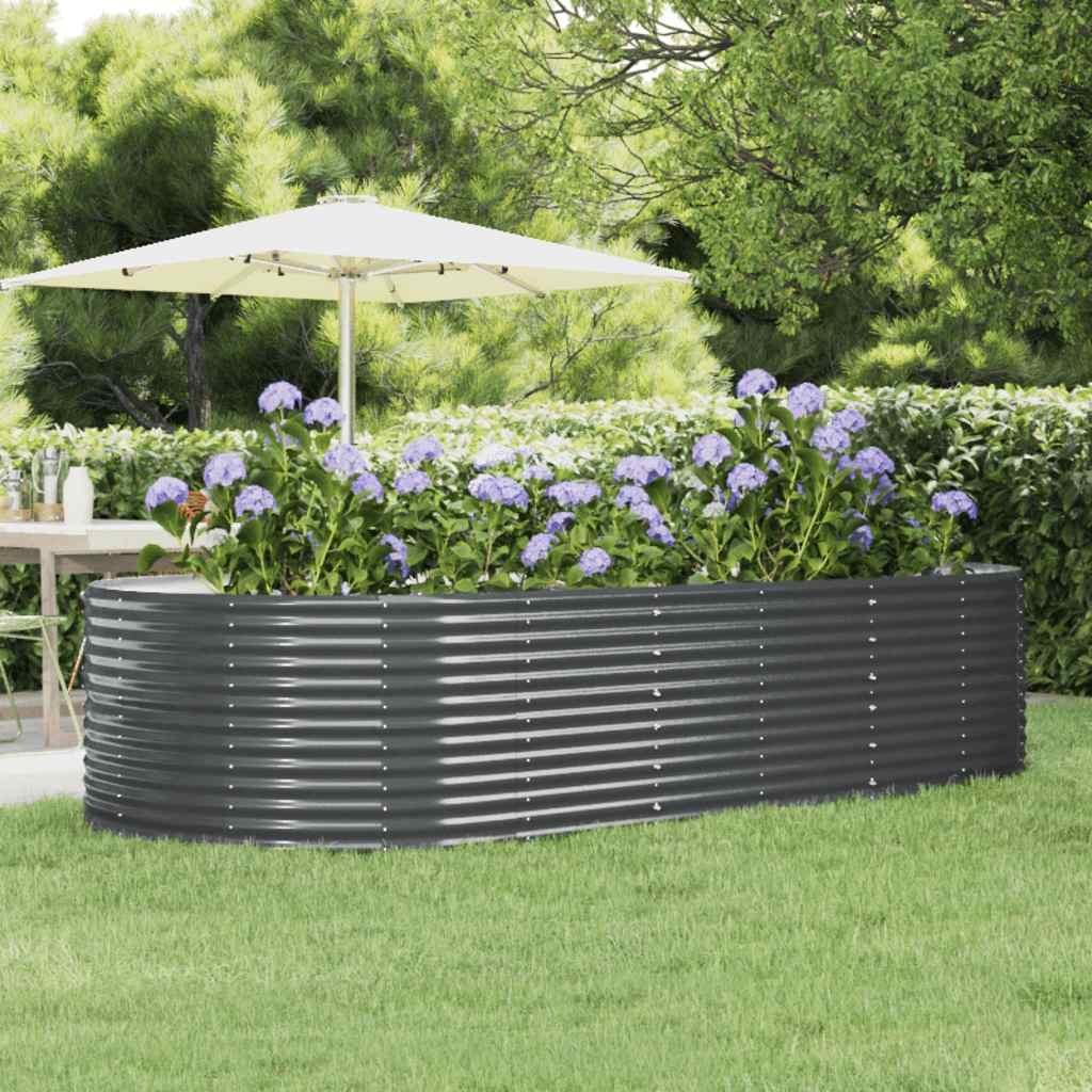 Jardinera acero galvanizado gris 140x140x68 cm