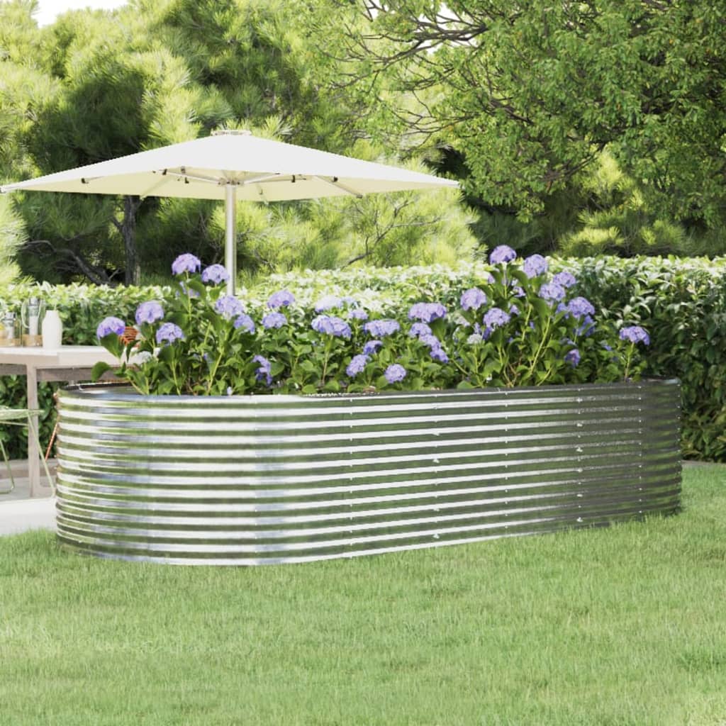 Jardinera acero galvanizado gris 140x140x68 cm