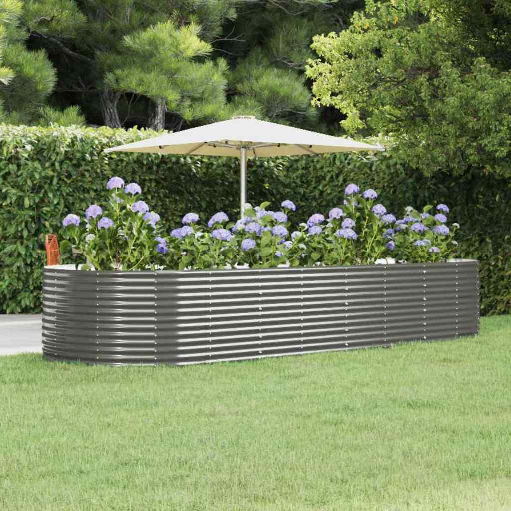 Jardinera acero galvanizado gris 140x140x68 cm