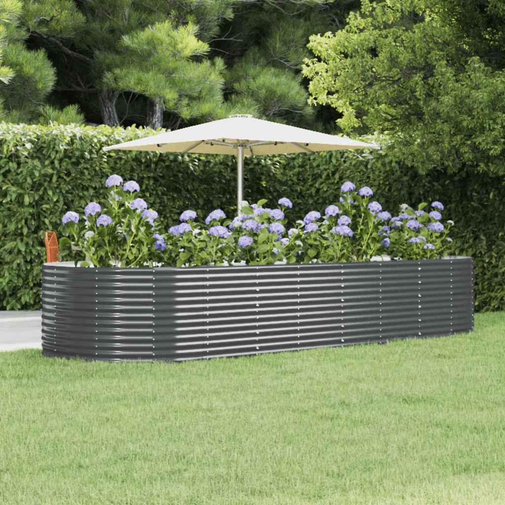 Jardinera acero galvanizado gris 140x140x68 cm