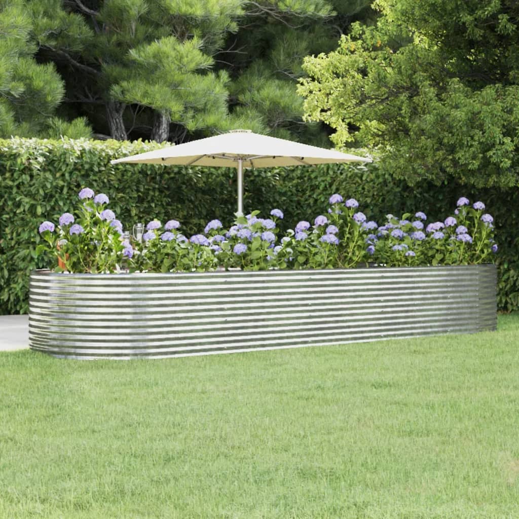 Jardinera acero galvanizado gris 140x140x68 cm