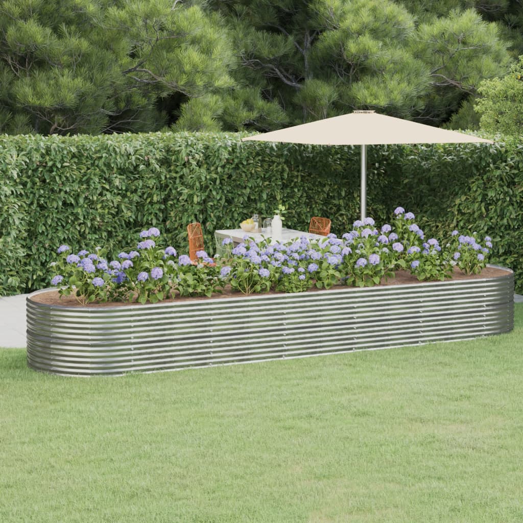 Jardinera acero galvanizado gris 140x140x68 cm