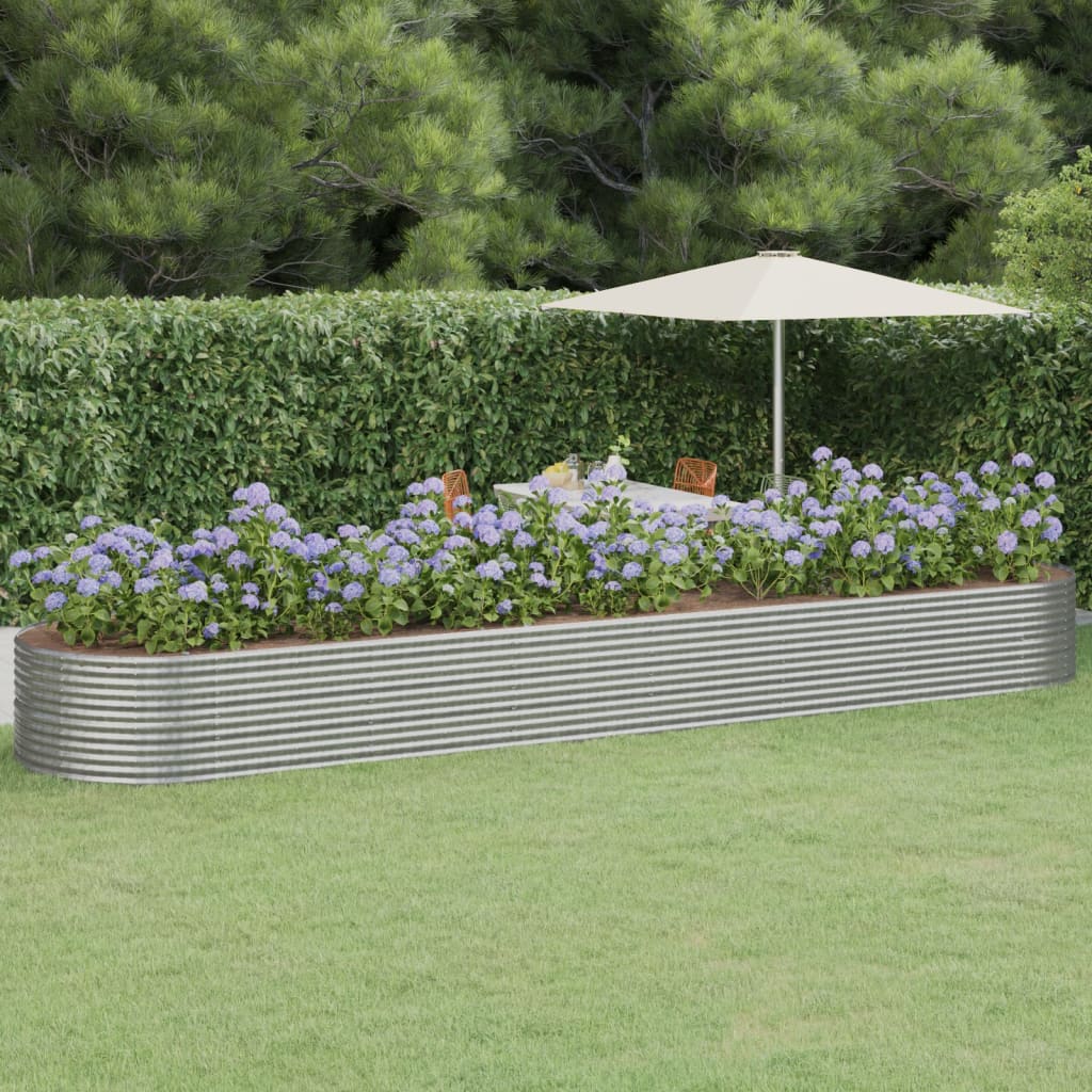 Jardinera acero galvanizado gris 140x140x68 cm