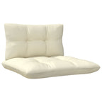 Muebles de jardín 3 piezas cojines madera de pino crema