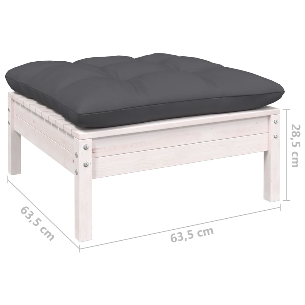 Muebles de jardín 3 pzas con cojines antracita madera de pino