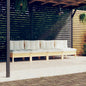 Sofá de jardín 4 plazas con cojines madera pino gris antracita
