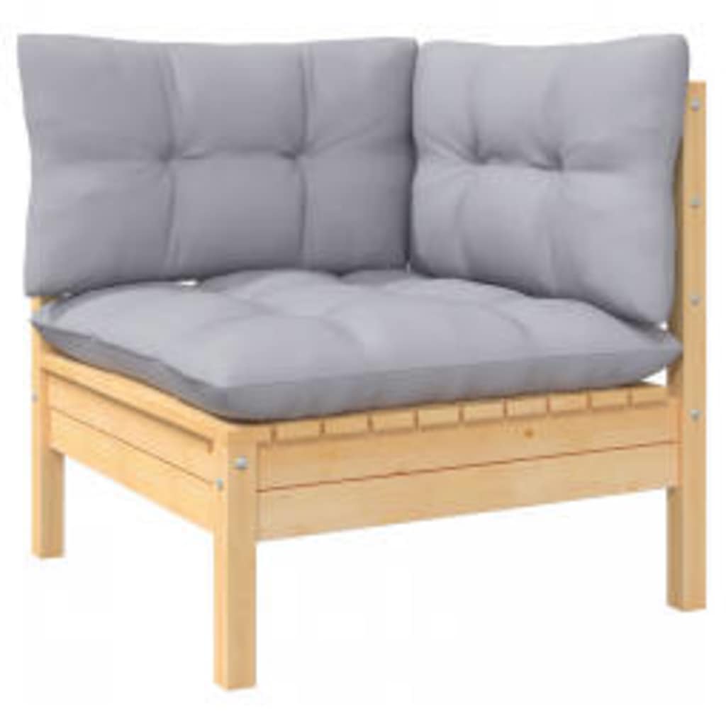 Juego de muebles de jardín 4 pzas y cojines madera de pino