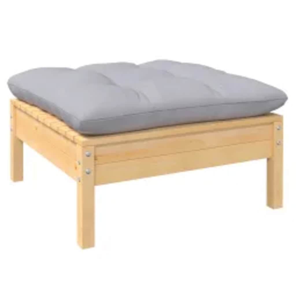 Juego de muebles de jardín 4 pzas y cojines madera de pino