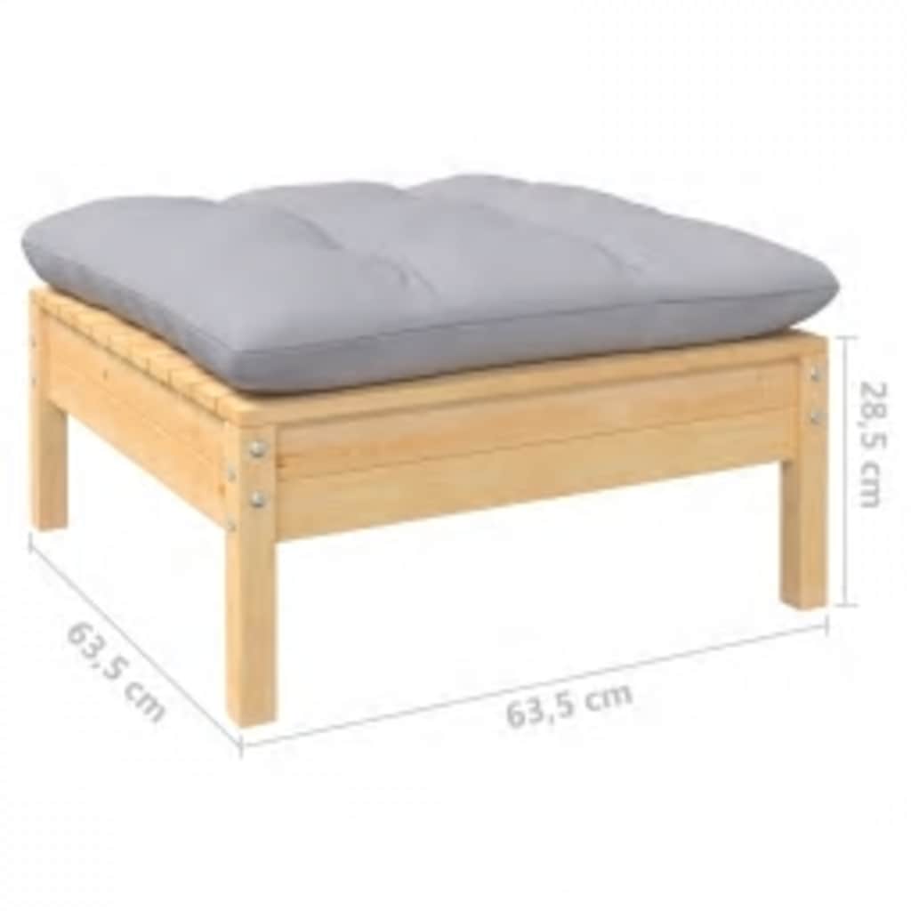 Juego de muebles de jardín 4 pzas y cojines madera de pino