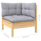Juego de muebles de jardín 4 pzas y cojines madera de pino