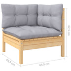 Juego de muebles de jardín 10 pzas y cojines madera de pino