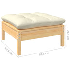 Muebles de jardín 10 piezas cojines madera de pino color crema
