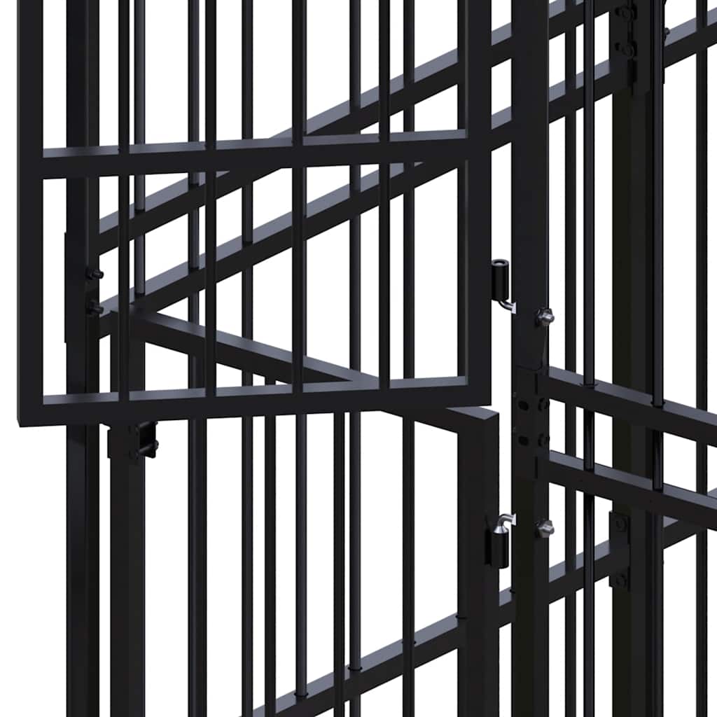 Perrera de exterior de acero 3,69 m²