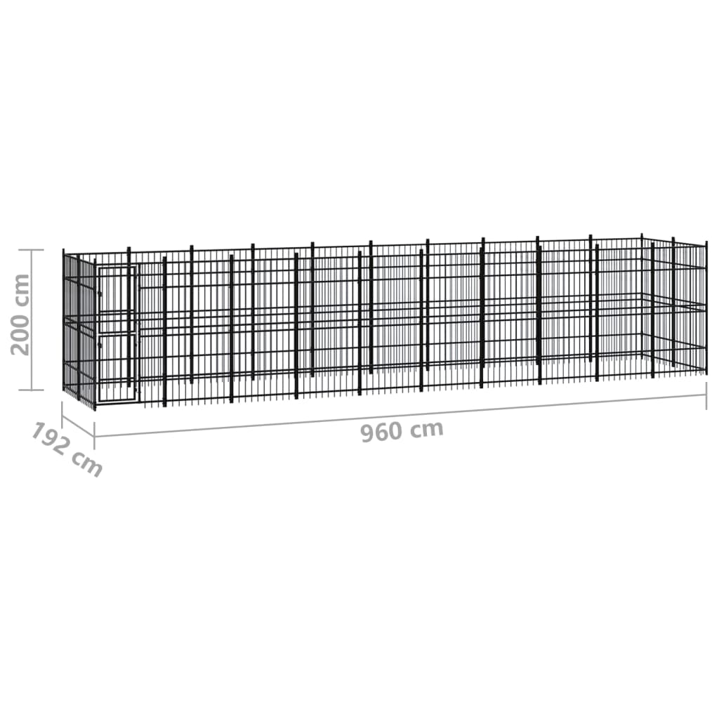Perrera de exterior de acero 18,43 m²