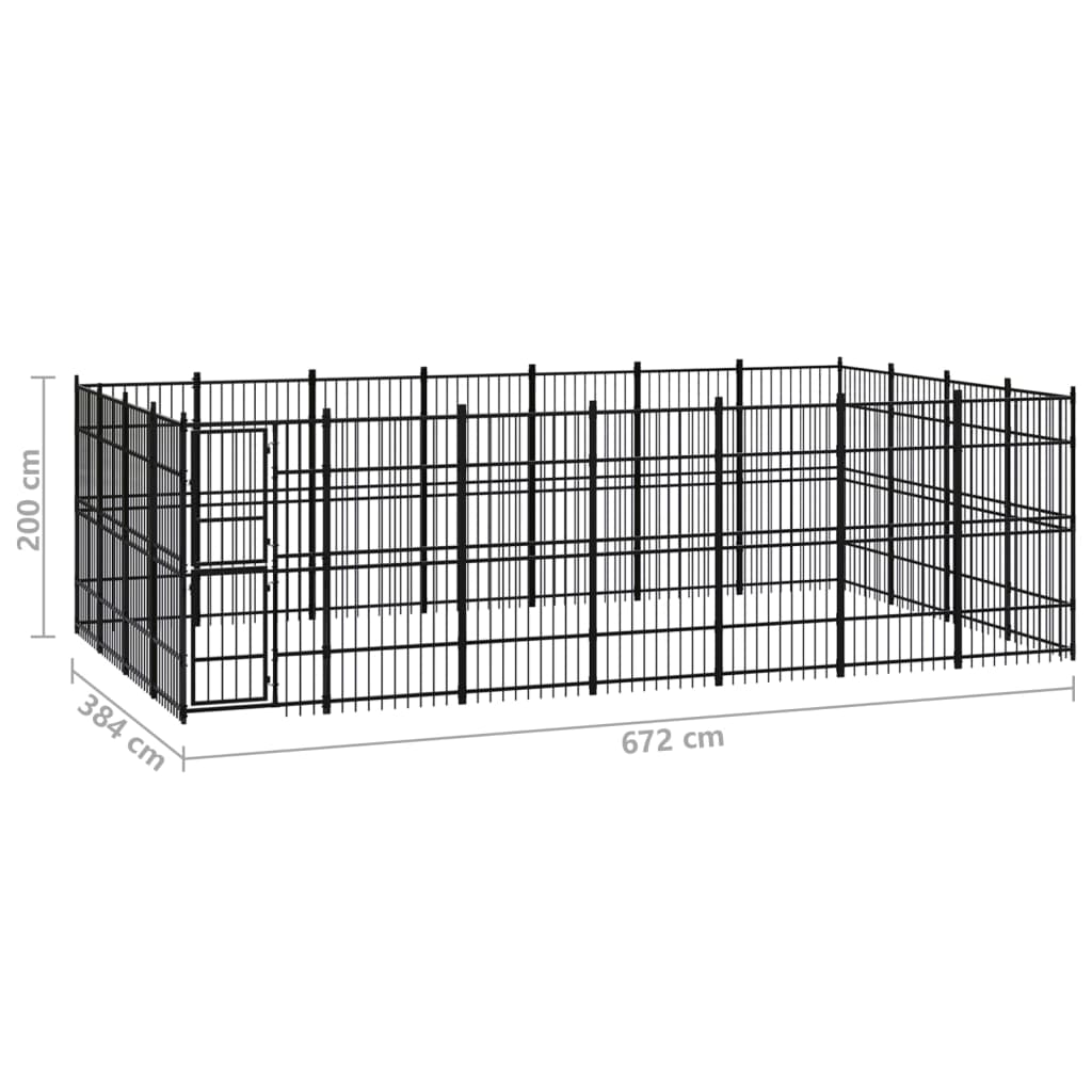 Perrera de exterior de acero 25,8 m²