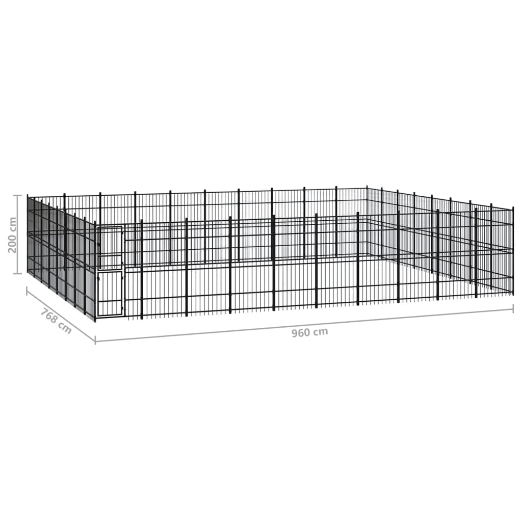Perrera de exterior de acero 73,73 m²