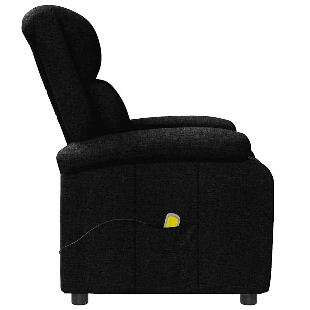 Sillón orejero de masaje de tela negro