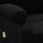 Sillón orejero de masaje de tela negro