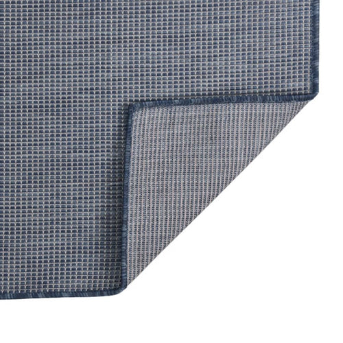 Blue flat-weave outdoor rug 120x170 cm