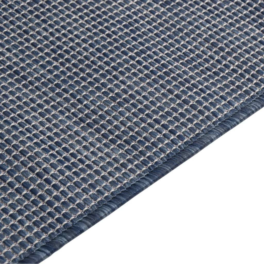 Alfombra de exterior de tejido plano azul 120x170 cm