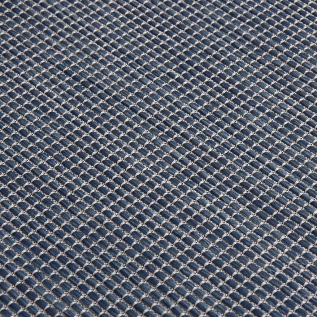 Alfombra de exterior de tejido plano azul 120x170 cm