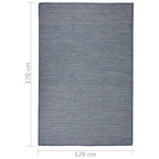 Alfombra de exterior de tejido plano azul 120x170 cm