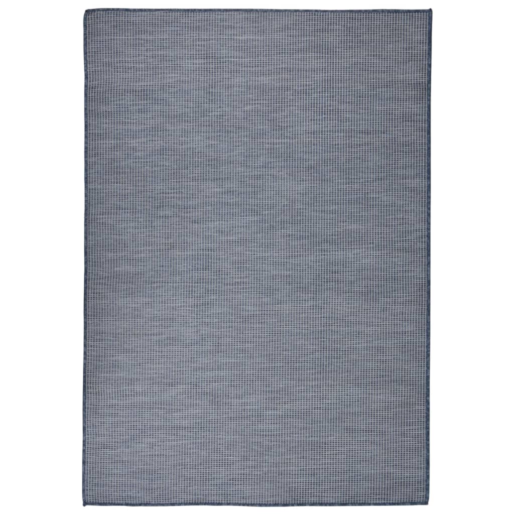 Alfombra de exterior de tejido plano azul 120x170 cm