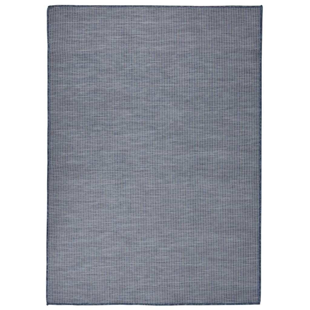 Alfombra de exterior de tejido plano azul 120x170 cm