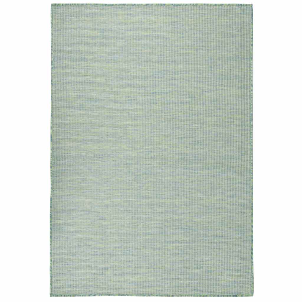 Alfombra de exterior de tejido plano azul 120x170 cm