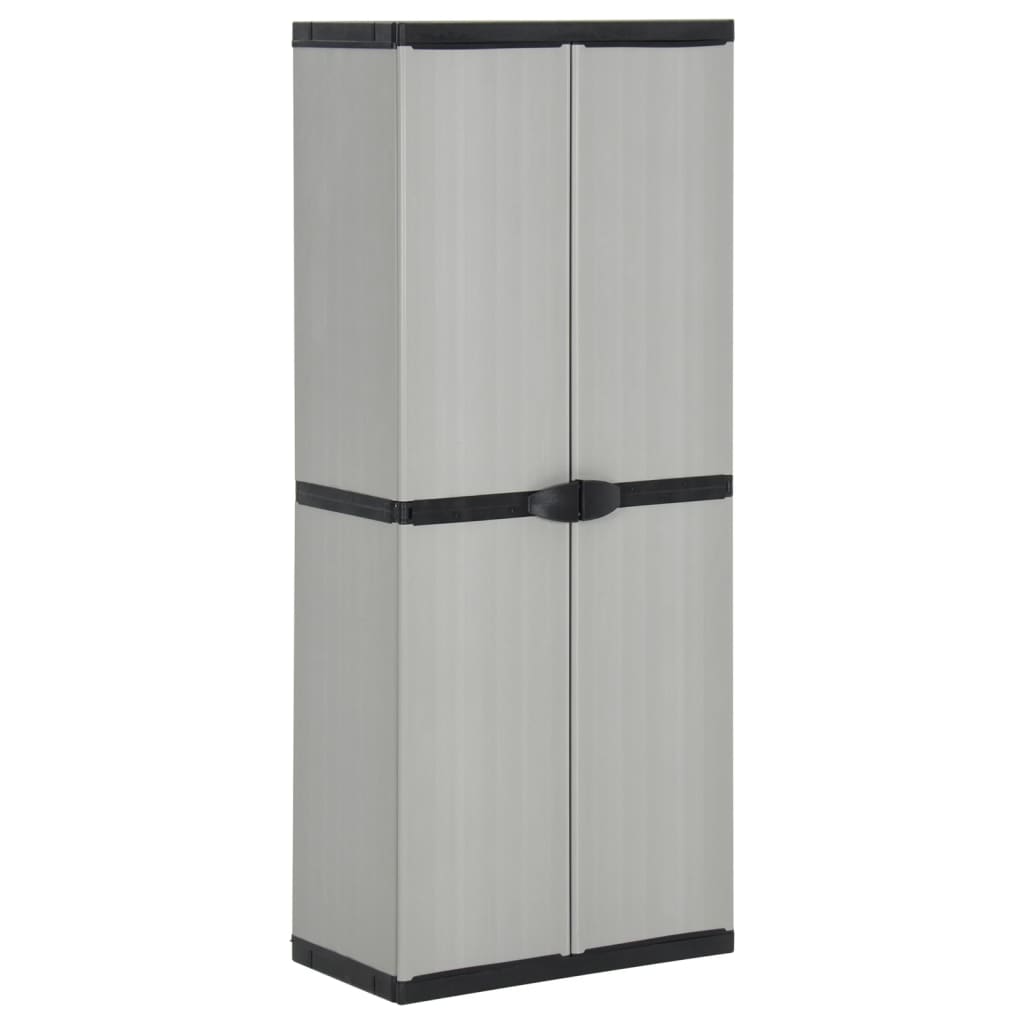 Armario de almacenaje de jardín ratán PE gris 100x55,5x80 cm