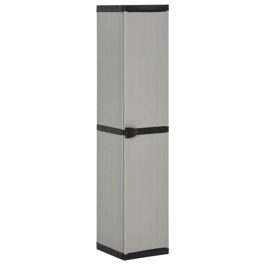 Armario de almacenaje de jardín ratán PE gris 100x55,5x80 cm