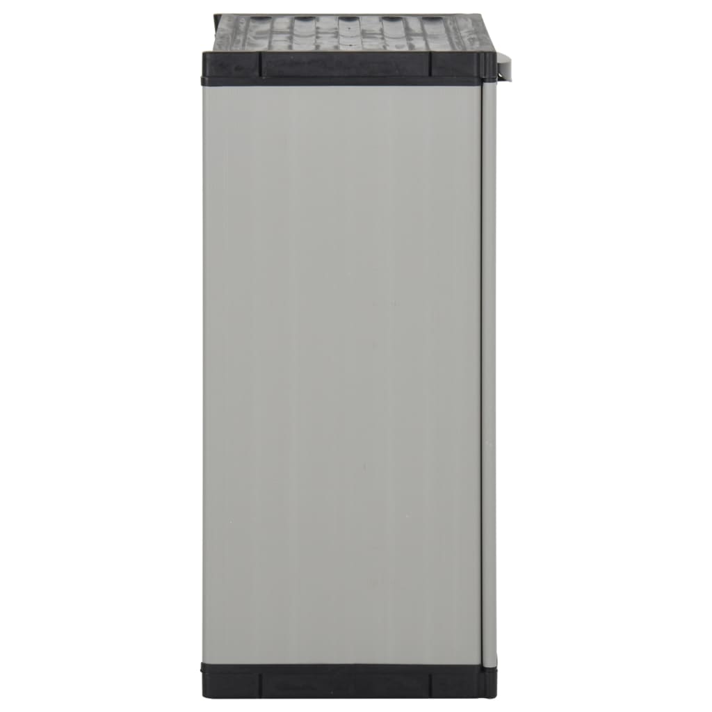 Armario para desechos de jardín PP gris y negro 68x40x85 cm