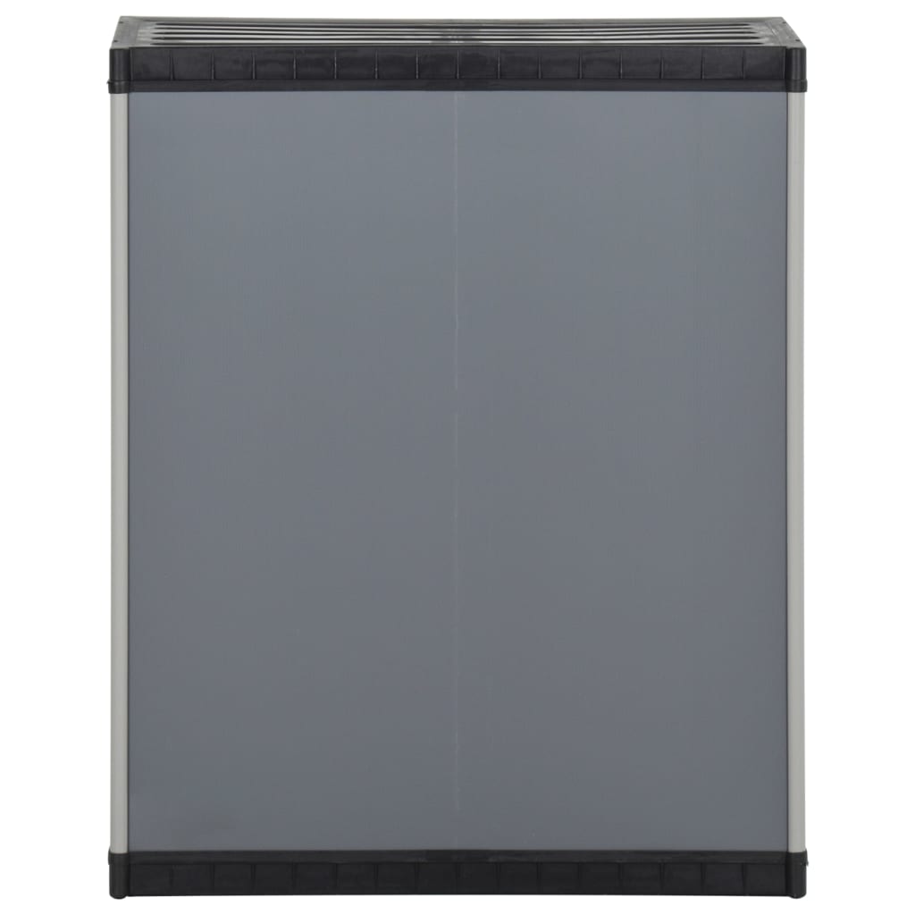 Armario para desechos de jardín PP gris y negro 68x40x85 cm