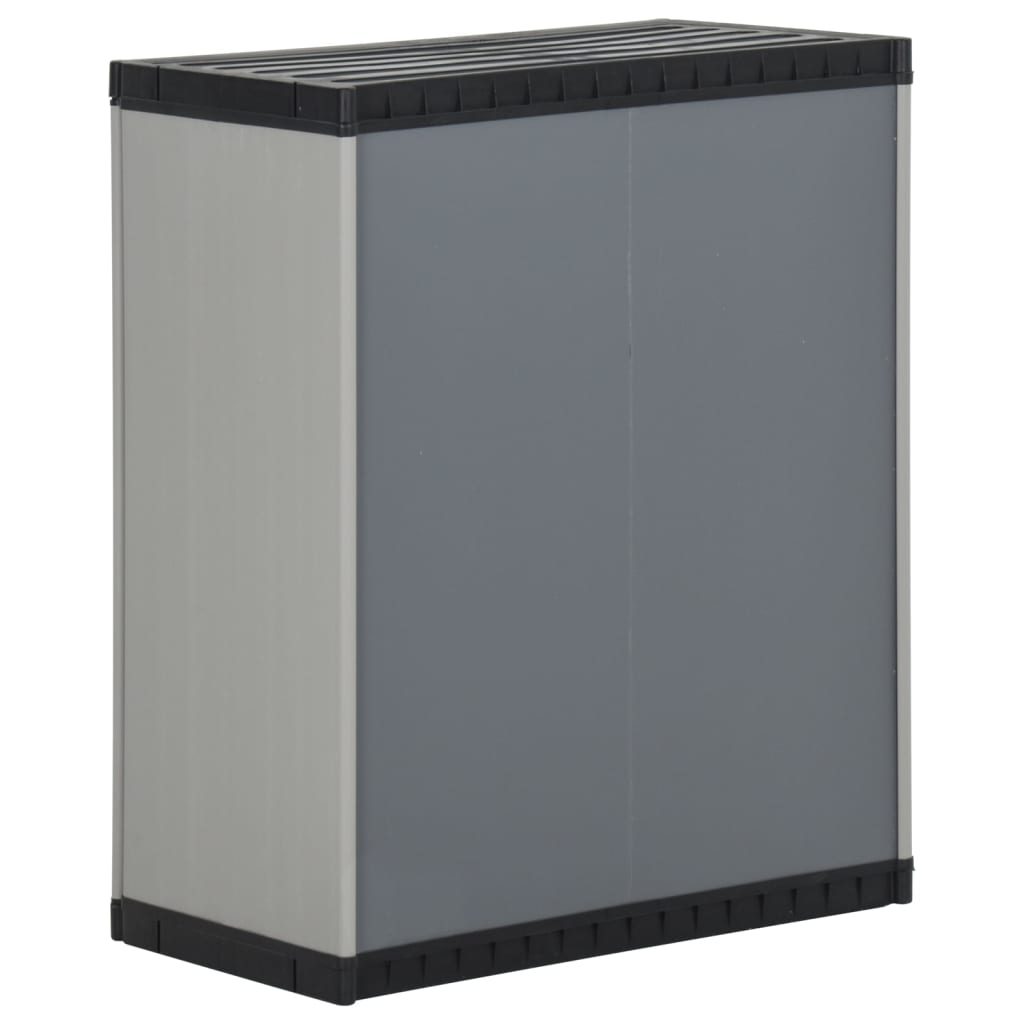 Armario para desechos de jardín PP gris y negro 68x40x85 cm