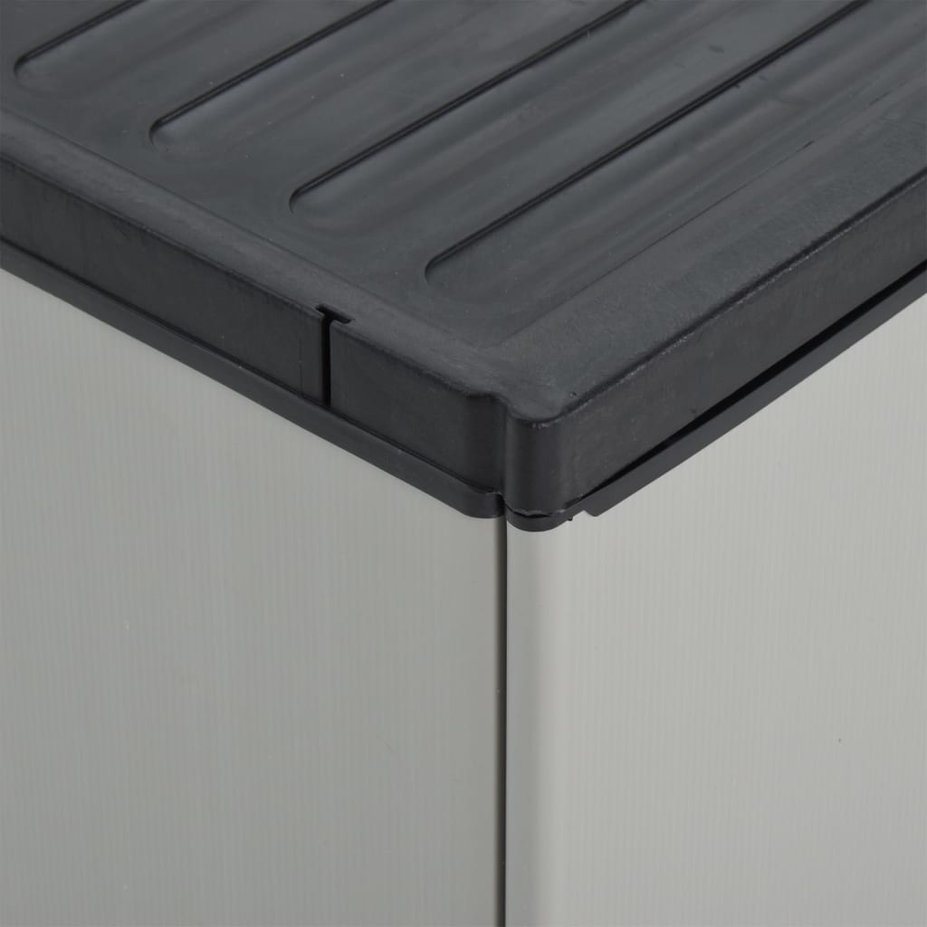 Armario para desechos de jardín PP gris y negro 68x40x85 cm