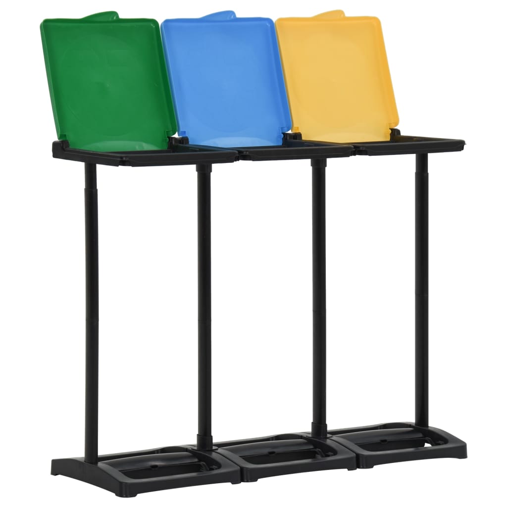 Soportes para bolsas de basura con tapa PP multicolor 240-330 L