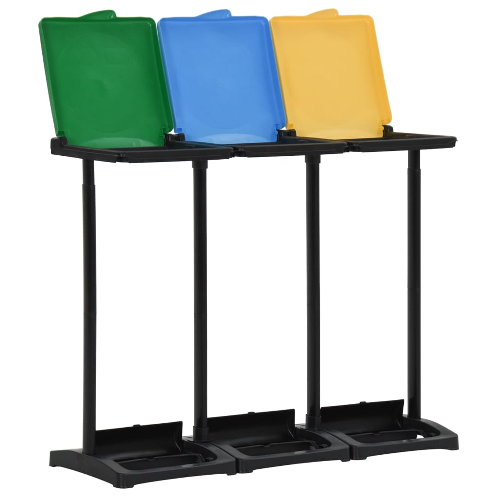 Soportes para bolsas de basura con tapa PP multicolor 240-330 L