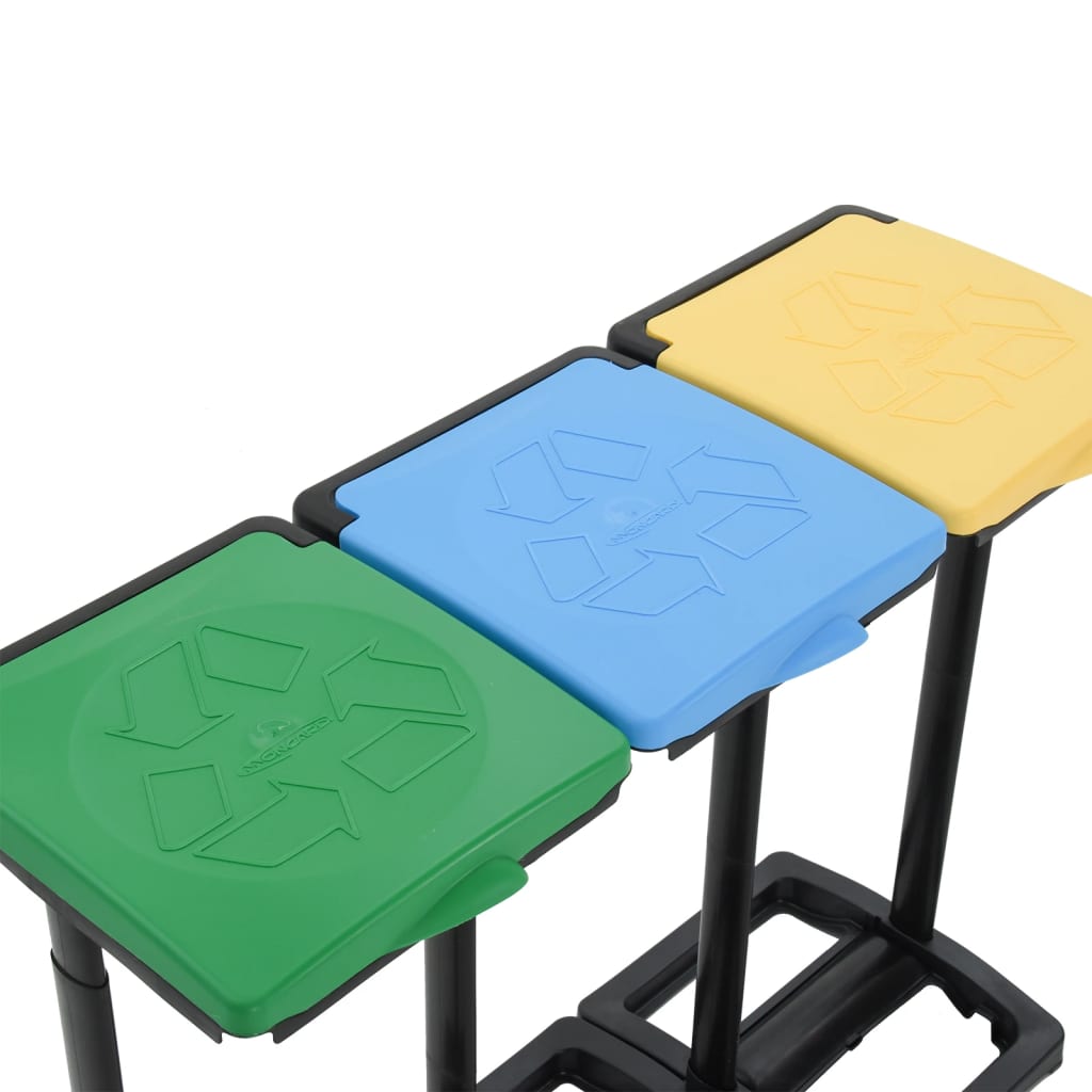 Soportes para bolsas de basura con tapa PP multicolor 240-330 L