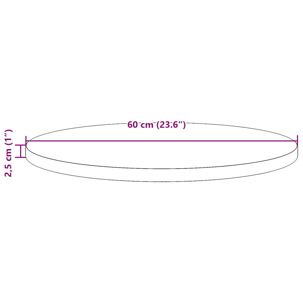 Superficie de mesa madera maciza de pino Ø60x2,5 cm