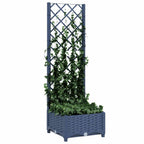 Jardinera de jardín con enrejado azul grisáceo 40x40x121,5 cm PP