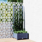 Jardinera de jardín con enrejado azul grisáceo 40x40x121,5 cm PP