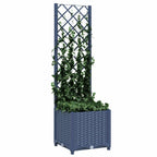 Jardinera de jardín con enrejado azul grisáceo 40x40x136 cm PP