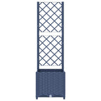 Jardinera de jardín con enrejado azul grisáceo 40x40x136 cm PP