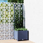 Jardinera de jardín con enrejado azul grisáceo 40x40x136 cm PP