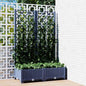Jardinera de jardín con enrejado azul grisáceo 40x40x136 cm PP