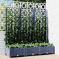 Jardinera con enrejado PP azul gris 120x120x121,5 cm