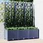 Jardinera con enrejado PP azul gris 120x120x121,5 cm