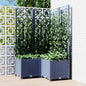 Jardinera con enrejado PP azul gris 120x120x121,5 cm