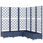 Jardinera con enrejado PP azul gris 120x120x121,5 cm