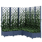 Jardinera con enrejado PP azul gris 120x120x121,5 cm
